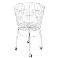 product of Hubert 53414 Dump Bin, 20" Dia. X 32.5"H, Powder-Coated Wire, (4) Casters