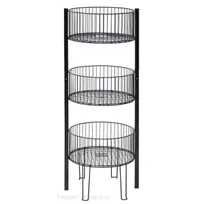 product of Hubert 60807 QuickStack 3-Tier Dump Bin, 18" Dia. x 49-12/25"H, Round, Black Metal