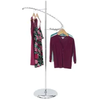 product of Hubert 64862 Commercial Garment Rack, 26" Dia. x 67"H, Spiral, 29 Ball Stops, Chrome-Plated
