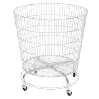 product of Hubert 68644 Large Round Dump Bin, 29-1/2" Dia. x 32"H, Powder-Coated Wire, 4 Caster Wheels