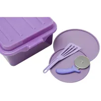 product of Hubert 72401 Pizza Kit - Purple 20"x15"x7" Box/Lid, 10" & 12" Non-Stick Pans, 4" Cutter, 12" Spatula
