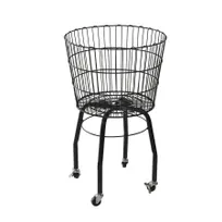 product of Hubert 78948 Dump Bin, 20" Dia. X 32-1/2"H, Small, Round, Powder-Coated Wire, Black, 4 Caster Wheels