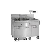product of Imperial IFSCB675EUT Floor Model Electric Fryer, Thermostatic Controls, Built-In Filter, (6) 75 lbs Fryers