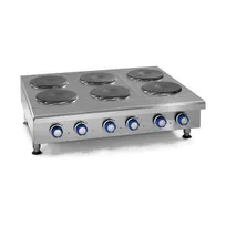 product of Imperial IHPA-8-48-E 48" Electric Countertop Hotplate w/ (8) Solid Burners, Infinite Controls, 16.0 kW