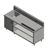 product of John Boos 4CB4R10-3072-L Beverage Table, Cabinet Base with Open Front