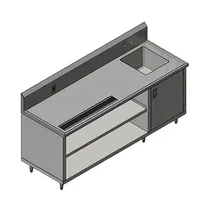 product of John Boos 4CB4R10-3072-R Beverage Table, Cabinet Base with Open Front