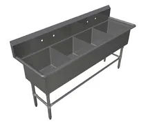 product of John Boos 4PB244 101" Four Compartment Sink, 24"W x 24"L Bowl Without Drainboard
