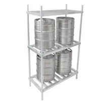 product of John Boos ALKR-2060-X 60" Aluminum Keg Rack with 6 Kegs Capacity and 3 Shelves, FLYER