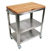 product of John Boos CU-CULART30 Cucina Culinarté Cart, 30"W, Northern Hard Rock Maple Wood Top, Stainless Steel Base