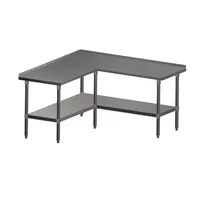 product of John Boos ST4R1.5-L2460SSK L Shaped Work Tables, 60" x 60" x 24" / 14 gauge with Undershelf