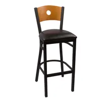 product of JMC Furniture CIRCLE SERIES CLEAR COAT BARSTOOL VINYL - Wood Cut-Out Back, Metal Frame, Footrest, Standard Bar Stool
