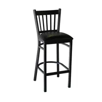 product of JMC Furniture COBRA BARSTOOL VINYL Slat Back, Black Powder Coat, Vinyl Seat, Metal Frame, Footrest, Indoor Use