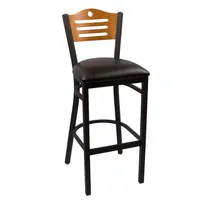 product of JMC Furniture EAGLE SERIES BARSTOOL VINYL - Wood Back, Black Powder Coat Metal Frame, Vinyl Seat, Indoor