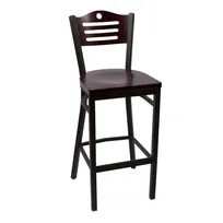 product of JMC Furniture EAGLE SERIES BARSTOOL WOOD - Black Powder Coat, Wood Seat & Cutout Back, Metal Frame, Armless