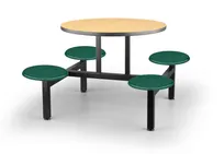 product of JustChair CLUS-RD36-4S-BS Cluster Table Unit, Round, 36 Dia, Island Style, 4 Swivel Seats, Black Steel Frame