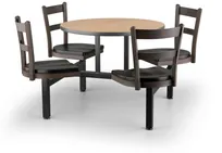 product of JustChair CLUS-RD36-4S-MB Cluster Table Unit, Round, 36Dia, Island Style, 4 Padded Swivel Seats, Black