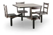 product of JustChair CLUS-SQ36-4S-MB Cluster Table Unit, Square, 36x36, Island Style, 4 Padded Swivel Seats, Black