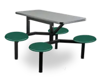 product of JustChair CLUS-SQ42-4S-BS Cluster Table Unit, Square, 42x42, Island Style, 4 Swivel Chairs, Black Steel Frame