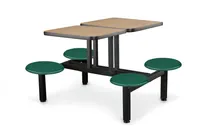 product of JustChair CLUS-ST-4S-BS Cluster Table Unit, 2x 21x24 Island Style Tops, 4 Button Swivel Seats, Black Steel Frame, Laminated Top, Sold per Set