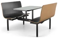 product of JustChair CONT-IS-44 Contour Table Unit, 44"L, Island Unit, Laminated Seats, Welded Steel Frame, Black