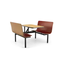 product of JustChair CONT-WS-23 Contour Table Unit, 23"L, Wall Mounted, Laminated Seats, Welded Steel Frame, Black