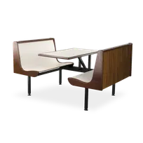 product of JustChair CPLUS-1TU-WS-44 Contour Plus Booth Table Unit, 44L, Single Wall, Laminated Top, Black