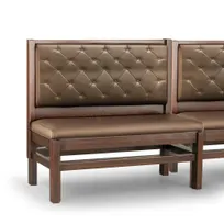 product of JustChair JBSB-WT-SBT-42-GR2 Banquette Bench, Button Tufted Back, Upholstered Seat, 42" Height