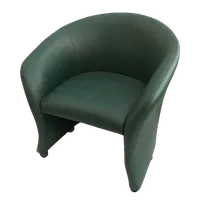 product of JustChair LA556-GR3 Lounge Arm Chair, Curved Wrap Around Upholstered Back, Grade 3 Upholstery, Black Casters
