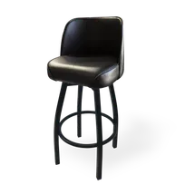 product of JustChair M421J30-201SWL-BLK-BVS Swivel Bar Stool, 20" Jumbo Seat, Black Vinyl Upholstery, 18‑Gauge Steel Frame
