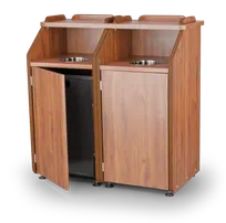 product of JustChair TRCPT-11SH-DBL-GR1 Dbl Receptacle, 45" x 23-1/2" x 48", 35 Gallon, Lam, Black Interior