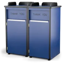 product of JustChair TRCPT-HPL-DBL-GR2 Double Trash Receptacle, 45" x 23-1/2" x 48", 35 gal, Laminate Grade 2