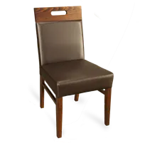 product of JustChair W51018-EXP Espresso Vinyl Upholstered Restaurant Side Chair, Walnut Frame, German Beech, Quickship
