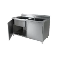 product of Klinger's Trading CAB3060 60" Two Compartment Sink, 24"W x 24"L Bowl Without Drainboard