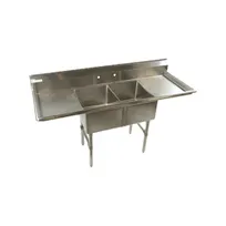 product of Klinger's Trading ECS22D 68" Two Compartment Sink, 16"W x 20"L Bowl With 2 Drainboards