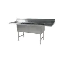 product of Klinger's Trading EIT22D24 96" Two Compartment Sink, 24"W x 24"L Bowl With 2 Drainboards