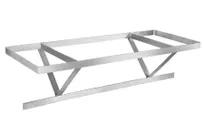 product of Klinger's Trading SC72 72" Stainless Steel Double Bar Ceiling Mounted Pot Rack with 18 Double Hooks
