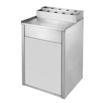 product of Klinger's Trading WR2000 Receptacle, 24"W x 26"L x 41"H, 35-Gallon Stainless Steel, Front Swing Door