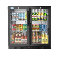 product of Koolmore BC-2DSW-BK Back Bar Cooler, Dual-Section 35"×20"×35" Black 7.4 Cu Ft Swing Doors, LED