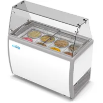 product of Koolmore KM-ICD-49SD-FG 50" Gelato/Ice Cream Dipping Cabinet, 8 Tub w/ Sneeze Guard
