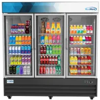 product of Koolmore MDR-3GD - 78" 3-Section Merchandiser Refrigerator, 53 cu ft, Stainless Steel, Temp Control
