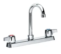 product of Krowne 13-802L Silver Series Low Lead Deck Mount Faucet w/ 8" Centers, 8.5" Gooseneck Spout