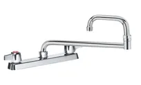 product of Krowne 13-824L Silver Series Double-Jointed Deck Mount Faucet w/ 8" Centers, 24" Spout