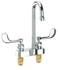 product of Krowne 14-546L Royal Series Deck Mount Lavatory Faucet w/ 4" Centers, Rigid Gooseneck Spout