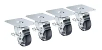 product of Krowne 28-170S Plate Caster, 4" X 5" Plate, 3" Diameter Wheel with Brake