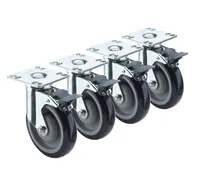 product of Krowne 28-260S Krowne Heavy Duty Plate Caster with Front Brake