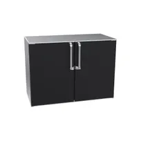 product of Krowne BR48 48" Refrigerated Back Bar Cabinet w/ 3 Solid Doors, 4 Shelves, Black, 48"W x 24"D