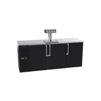 product of Krowne DB84 84" W x 25" D Black Keg Cooler, 4-Tap Tower, 4-Keg Capacity, 30-40°F, 115V 1/3 HP