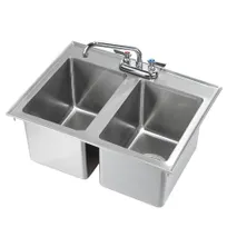 product of Krowne HS-2619 Hand Sink, Two-Compartment, Drop-In, 26"W X 18"D X 10"H Oa