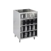 product of Krowne KR-G24 24" Underbar Glass Rack Storage Unit w/ 3 Shelves, Open Top, Galvanized Back