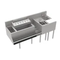 product of Krowne KR24-MT64-10 64" Sink Combo Underbar Ice Bin/Cocktail Station w/ 10 Circuit - Left